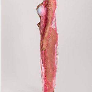 Fishnet Diamante pink diamond jeweled kimono jacket